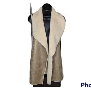 Mesh + Lace Sherpa Lined Long Vest NWT Size Small